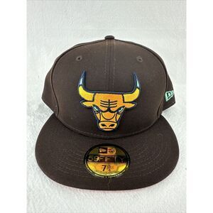 NEW‎ ERA 59FIFTY 5950 FITTED HAT CHICAGO BULLS CAP SIZE 7-3/4